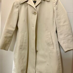 Banana Republic Cream Trench Coat with Notched Collar